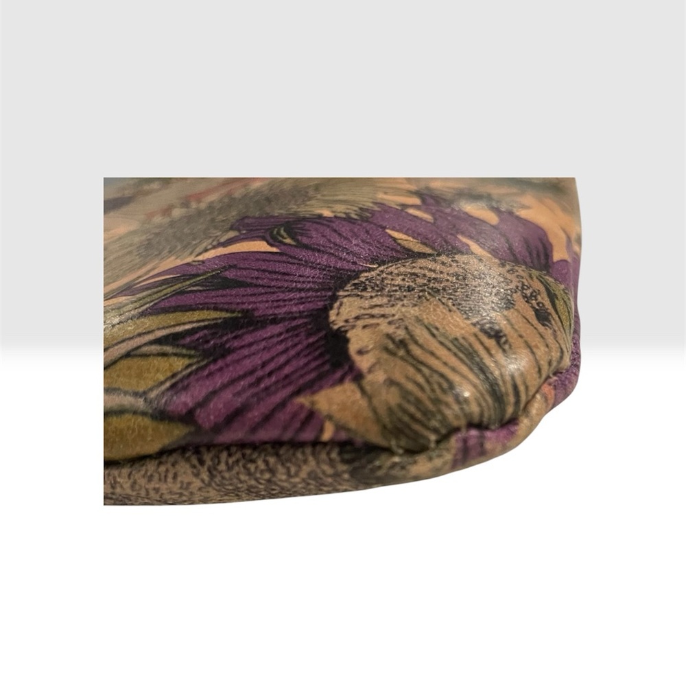 Patricia Nash Sunflower Beet Leather Clutch Wristlet 9”x6.5”x.5” - Picture 7 of 8